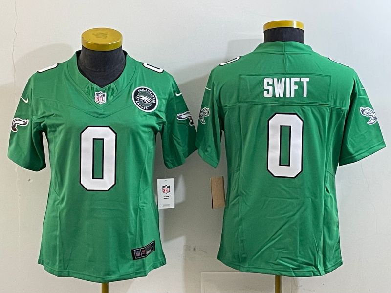 Youth Philadelphia Eagles 0 Swift Green three generations 2025 Nike Vapor Limited NFL Jersey style 4